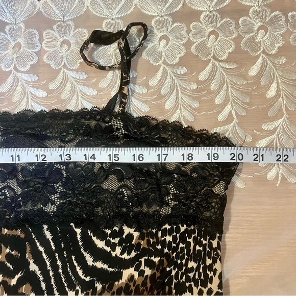 George Sleepwear Leopard Print Nightgown Dress w/ Lace Trim -Size XL -NW21 - Picture 6 of 8
